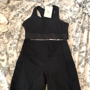 Fabletics bike shorts and bra set